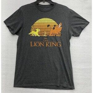 Disney T-Shirt The Lion King Graphic Print Gray Men's Size Medium Crew Neck